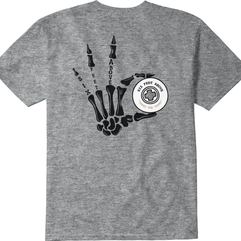 Camiseta Emerica 6Ft Above Skeleton Heather Grey