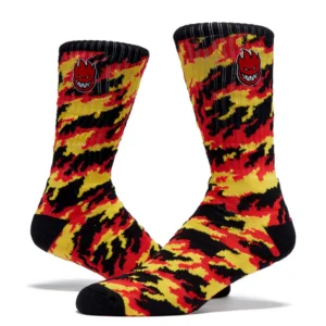 Calcetines Spitfire Bighead Fill Emb Flames Red
