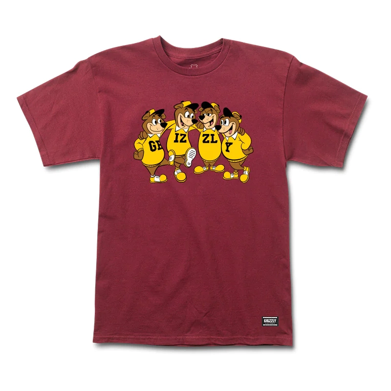 Camiseta Grizzly Sidelines Burgundi